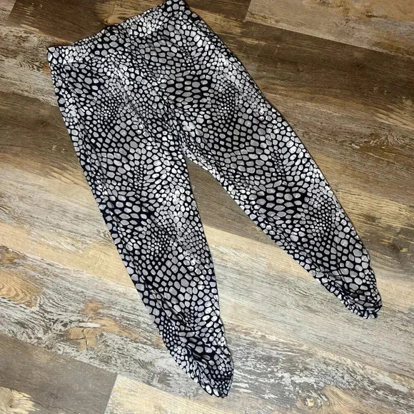 INC International Concepts Black Pebble Print Casual Joggers Size Large Petite - Picture 8 of 8
